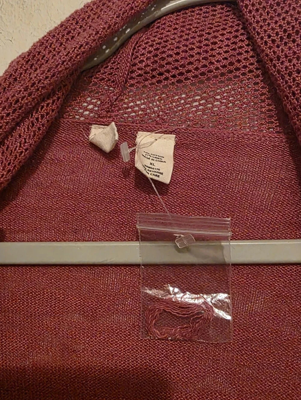 Moth Women’s Pink Open-Front Knit Cardigan Sweater with Draped Pockets Size XL